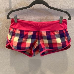 Lululemon Run Speedshorts. Size 6. Pink multicolor